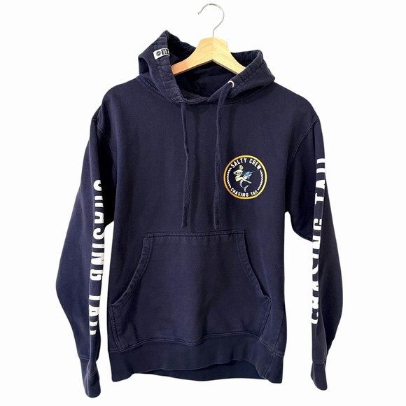 Salty Crew Other - Salty Crew Hoodie Mens Navy Chasing Tail Graphic Surf Fishing Pullover Small